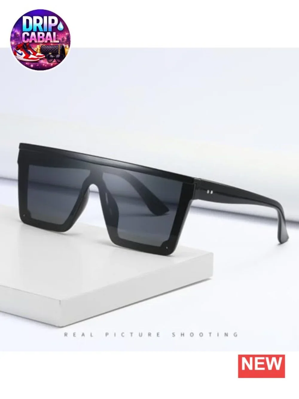 3 Pc Oversized Square Flat Top Sunglasses Non-Polarized UV Protection